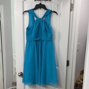 David’s Bridal Blue Sleeveless Dress Size 10
